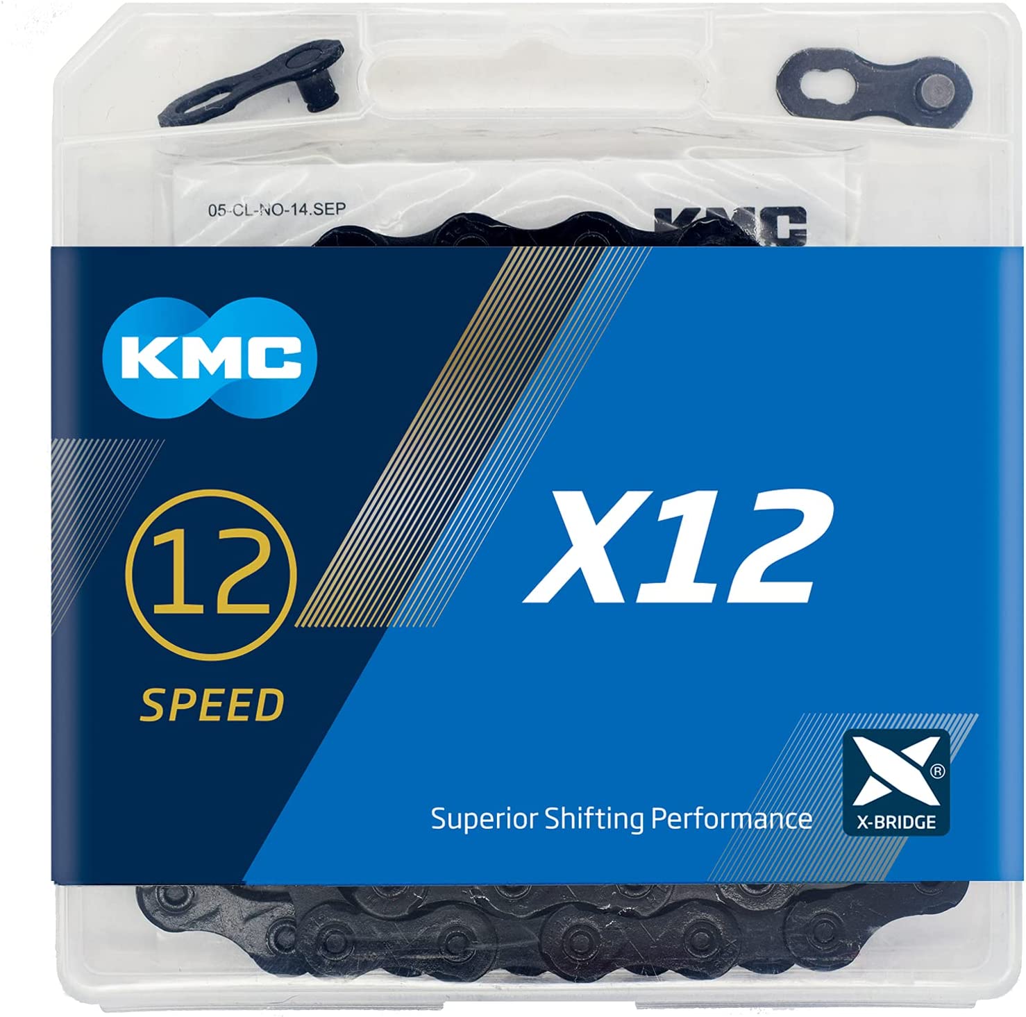 Цепь KMC X12 Blacktech 12 скоростей, замок